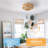 20 Inch Boho Caged Ceiling Fans with Lights Flush Mount, Boho Rattan Fandelier Ceiling Fan with Light Remote Control with Reversible 6 Speeds for Bedroom, Nursery, Living Room, E12 Base,Indoor