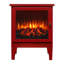 Foyer électrique autoportant de 18 pouces en rouge avec flamme 3D, double protection, chaleur 1400W / 700W, 5000 's, 50000 heures de DEL, conception panoramique, base amovible, poêle à commandes simples, finition,