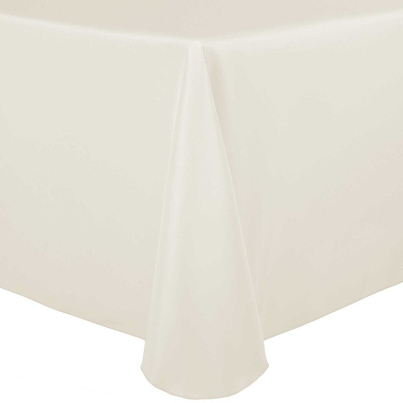 Solid Color Round Tablecloth, 120" x 72", 3, Ivory