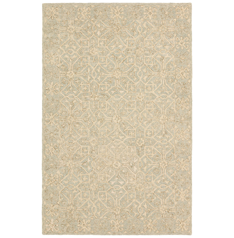 Tapis vert en laine touffeté à la main Province, Rectangle 7 pi 9 po x 9 pi 9 po