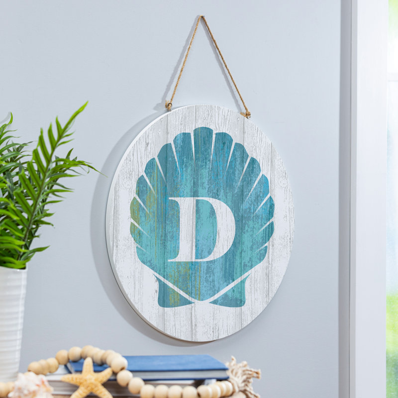 Monogramme de coquille décorative de porte côtière P 18 po