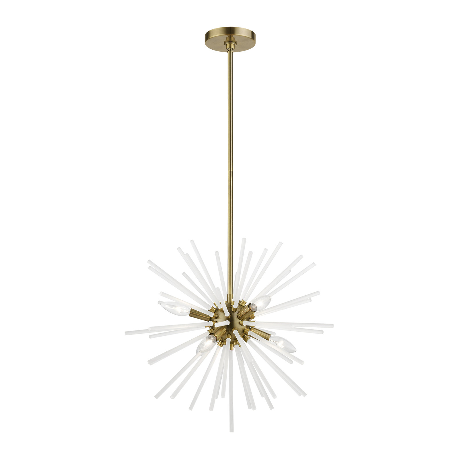 Ryzen 6 - Light Dimmable Sphere Chandelier, Antique Brass, 50.75" H x 20" W x 20" D