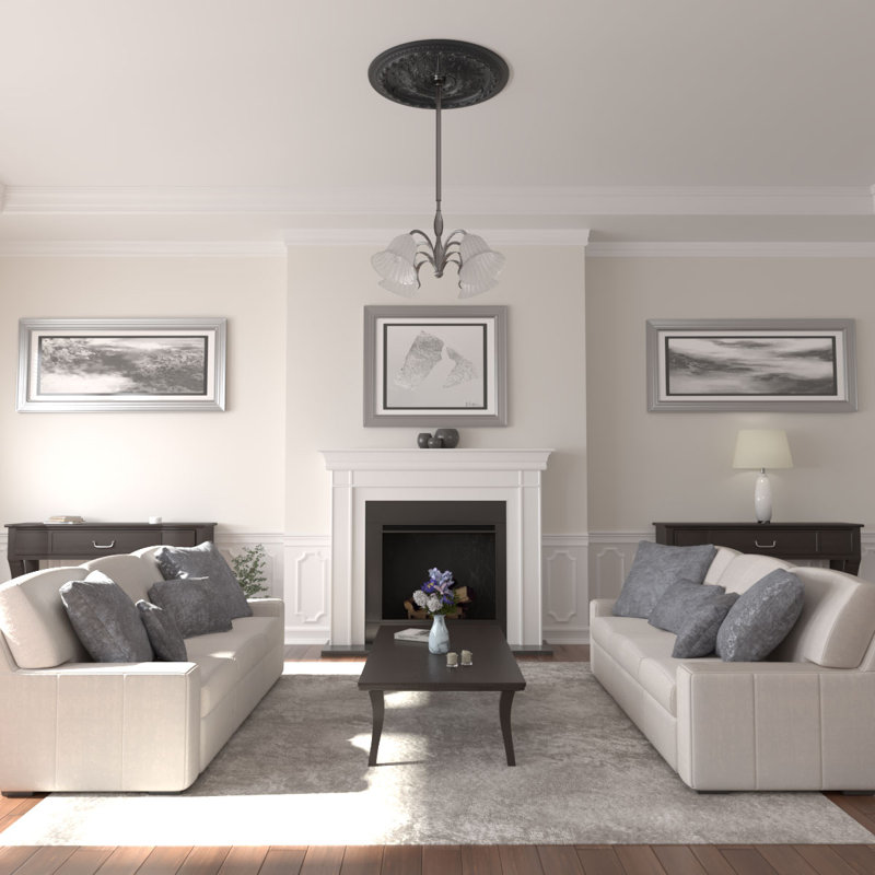 Médaillon de plafond Endurathane Viceroy, DE 35 1/8 po x P 4 7/8 po x P 2 1/2 po (convient aux auvents jusqu'à 4 7/8 po), fini cuivre peint à la main