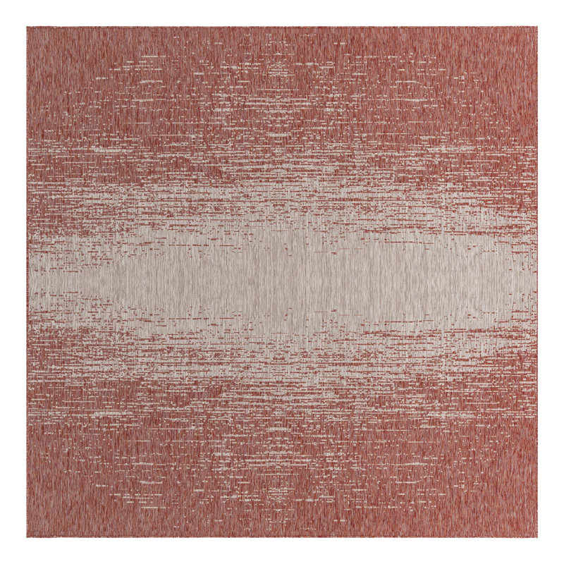Beedeville Red/Gray Indoor/Outdoor Area Rug, Square 10'8"
