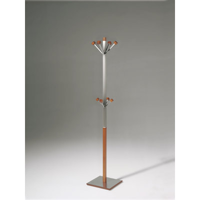 Fressia Solid Wood Freestanding 8 - Hook Coat Rack