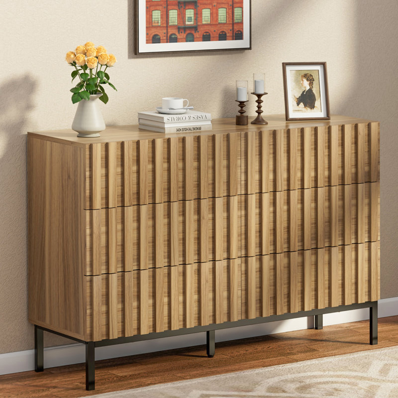 Sevyn Endress 6 Drawer 47.24" W Double Dresser, Nature