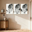 Animaux tigre marchant avec style, ensemble de 3 impressions sur toile