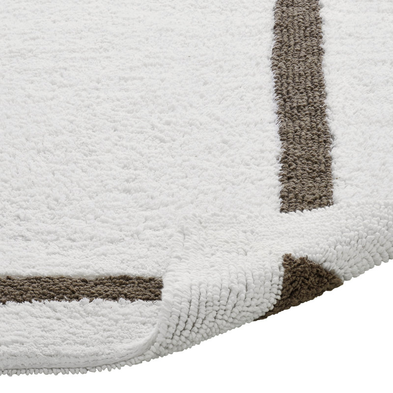 Broshous Premium 100% Cotton 2370 GSM 2-Piece Bath Rug Set, Ultra Plush Tufted Bathroom Mats, Super Absorbent OEKO-TEX® Certified, Reversible, Machine Washable, Spa-Like Comfort, White/Beige