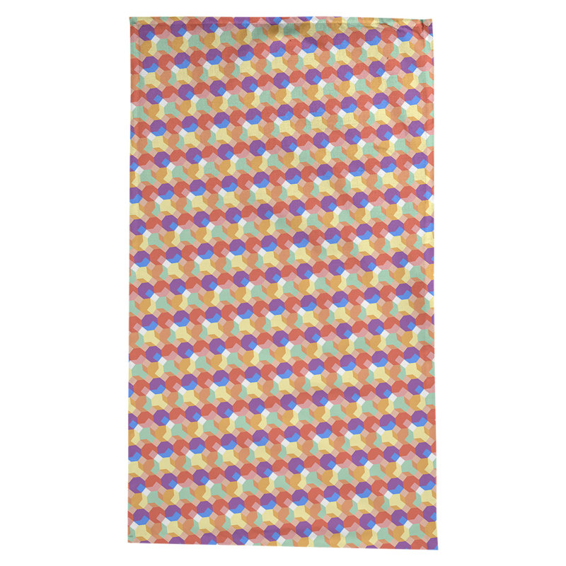 Nappe octogone Avicia, Mauve et orange