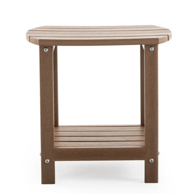 Adirondack Outdoor HDPE Patio Side Table–Weather-Resistant Poly Lumber End Table for Deck, Garden, or Poolside