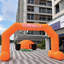 Arche gonflable de 20 pi avec ligne de départ orange avec souffleur intégré, arche gonflable hexagonale pour courses de 5 K, courses caritatives, sports scolaires et événements promotionnels-729087360