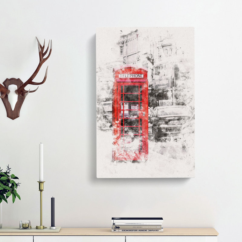 A Red Telephone Box - Wrapped Canvas, 50cm H x 35cm W x 3cm D