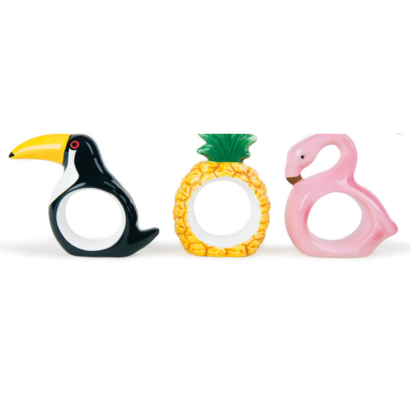 Tropical Ceramic / Porcelain Napkin Holder
