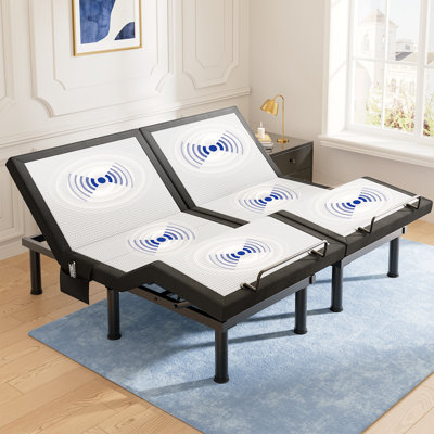 Base de lit réglable T600 avec télécommande et massage - bases de lits électriques synchronisables, zéro gravité, USB double face, veilleuse, moteur silencieux, assemblage facile en 5 minutes
