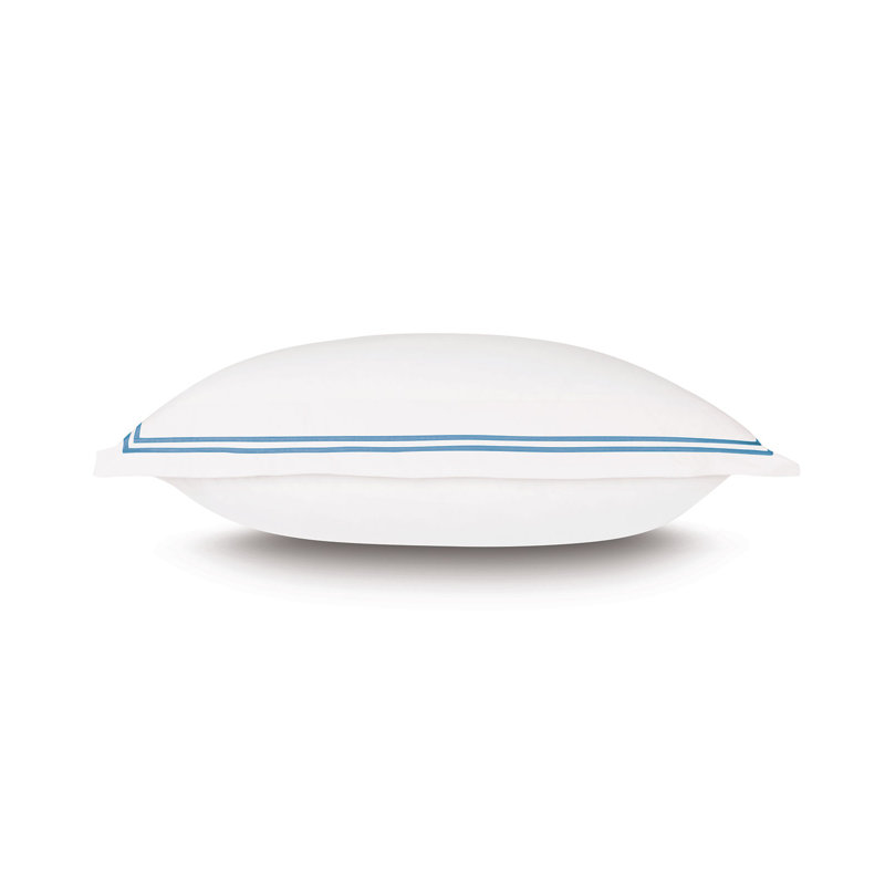 Enzo 100% Cotton Pillow Sham, White/Ocean, King