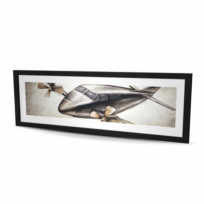 Airplane in Full Flight - Framed Matted Print | Home Decor