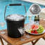 Seau à glace 4L, cuve à boisson en acier inoxydable à double paroi résistante à la sueur, refroidisseur à champagne et à vin pour fêtes, noir