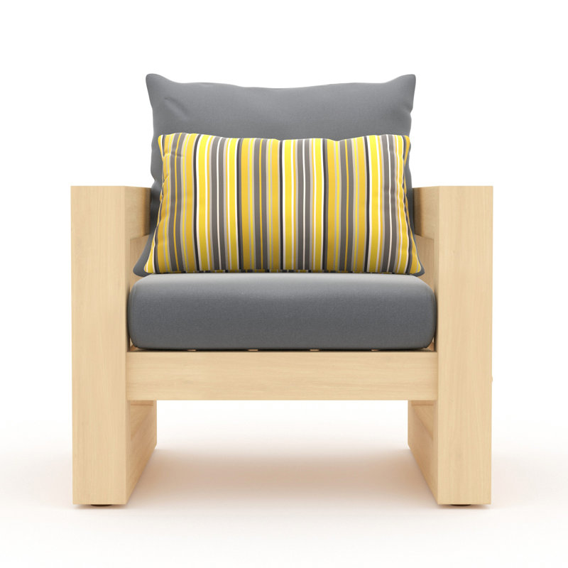 Sehrish Patio Chair With Sunbrella Cushion Covers, Charcoal Grey Sunbrella®