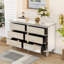 Commode décorative 56,1 po Kandiyohi, commode à miroir, armoire de rangement avec 6 tiroirs
