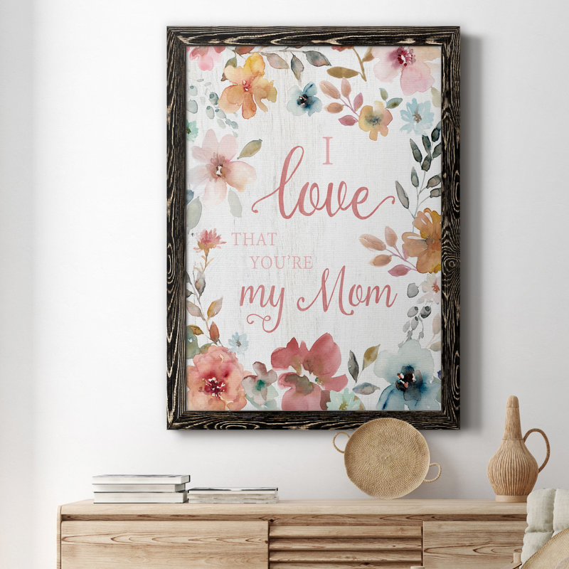 «Love Mom», art textuel sur toile, Noir, H 20 po x l 17 po x P 1,5 po