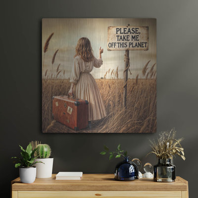Red Barrel Studio® 'Hitchhiker' by Rey Klimt Metal Wall Art