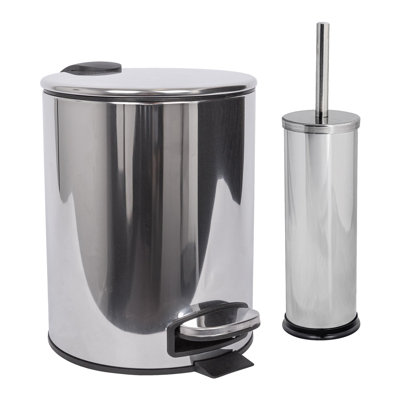 Harbour Housewares - Round Bathroom Bin & Brush Set