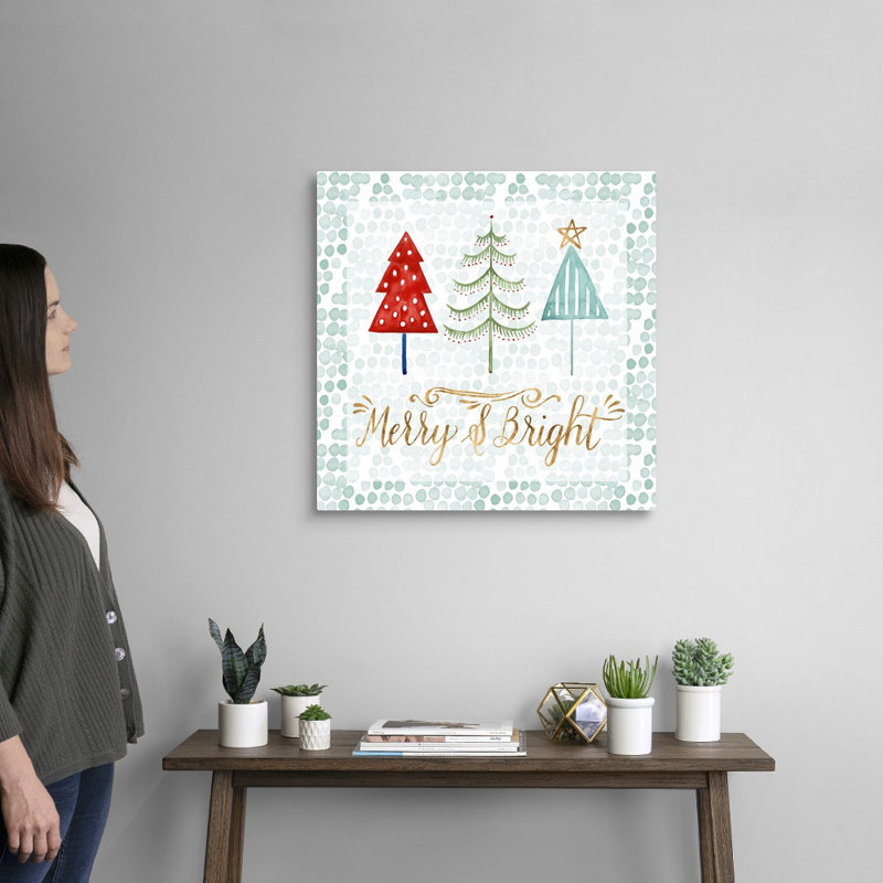 Reproduction d’art textuel sur toile, "Christmas Tree whimsy III" par Grace Popp, Toile tendue, H 24 po x l 24 po x P 1,25 po