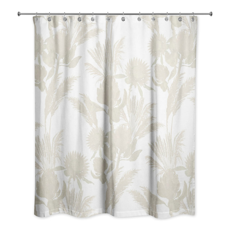 Rideau de douche simple en polyester Mizelle, Crème