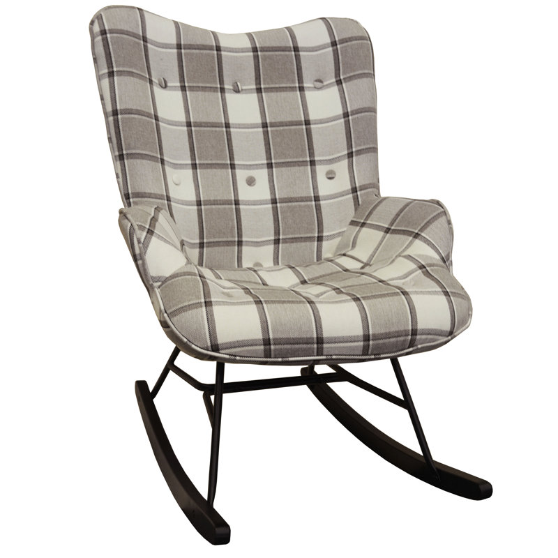 Jalynn Upholstered Wingback Chair, White/Grey