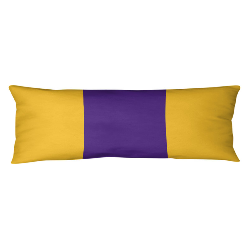 Oreiller de corps en polyester / polyester Arizona Football Stripes, Football d'Achille, Doré et mauve