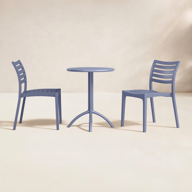 Jacinta 2 - Person 23.6" Bistro Set, Dark Gray