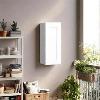 Maximisez votre espace mural: armoire murale en bois massif de 15 po en blanc avec 2 tablettes réglables - la solution de rangement idéale pour les cuisines, les salles de bain, les salles de lavage et les garages (l 15 po x H 30 po x P 12 po)