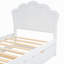 Lit plateforme en bois avec tête de lit et lit gigogne simple-1349527459