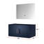 Bleu marine 36 po Meuble-lavabo de salle de bain avec miroir à DEL - Option de rangement spacieuse entièrement assemblée rapidement et commodément avec un compartiment de l 22 po x P 22 po-1448189246