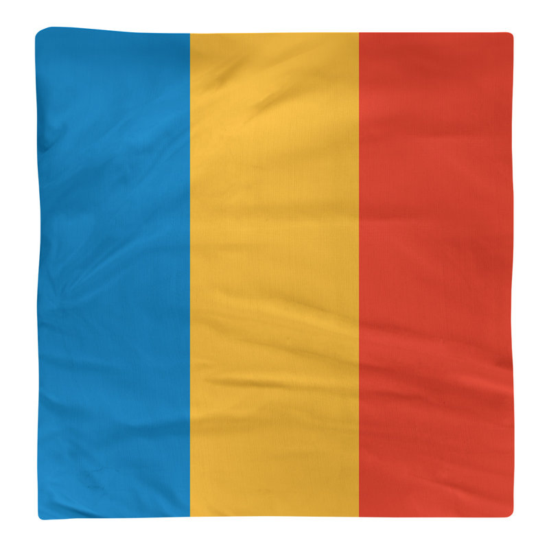Oklahoma City Striped Square Napkin, 10" W x 10" L, Basketball Blue/Yellow/Basketballet, Polyester