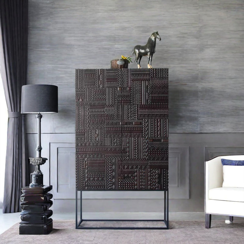 Armoire décorative simple sculptée à la main