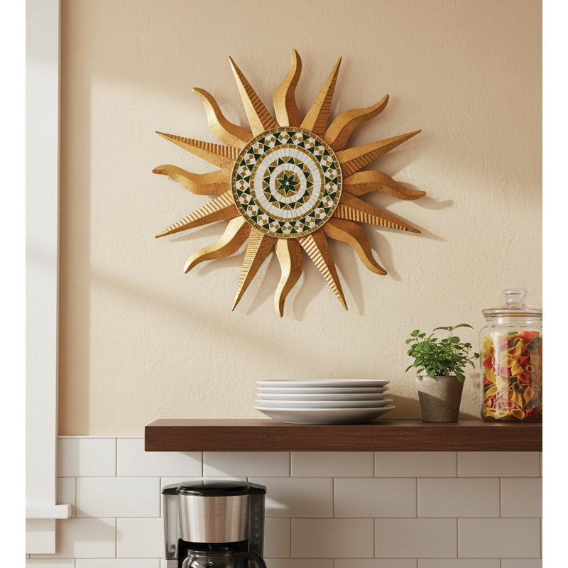 Décoration murale d'extérieur en métal 24 pouces avec finition multicolore résistante aux intempéries pour l'intérieur et l'extérieur - Mesa Sun