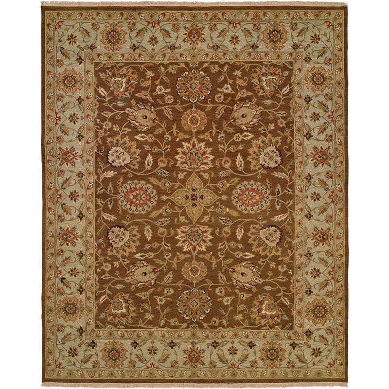 Wool Oriental Area Rug in Brown, Runner 2'6" x 8'