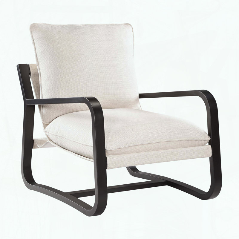 Chaise Sling avec structure en métal thermolaqué, Beige