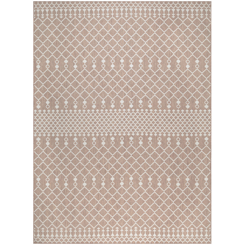 Robbs Rectangle Indoor/Outdoor Area Rug, Rectangle 9' x 12', Beige