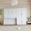 Grand lit escamotable avec placard, blanc
