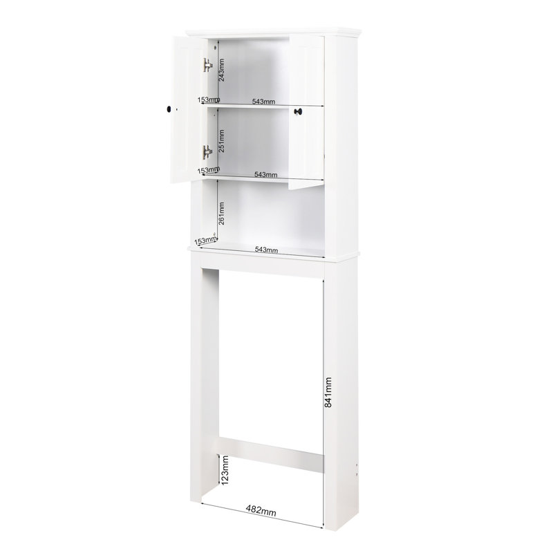 Bathroom Cabinet For Over Toilet - Spacious, Adjustable Shelf, White, 24.05x7.59x69.09 Inch White Organizer Stylish,