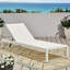 Adjustable Mesh Chaise Lounge With Lightweight Aluminum Base And Transport Wheels - White Frame Movable