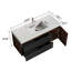 Meuble-lavabo mural de style moderne du milieu du siècle avec lavabo en surface solide et tiroirs à fermeture en douceur