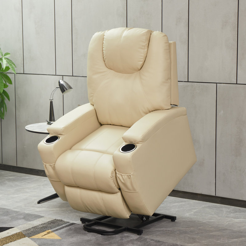 Fauteuil inclinable inclinable moderne avec fauteuils inclinables et porte-gobelets, télécommande, Beige