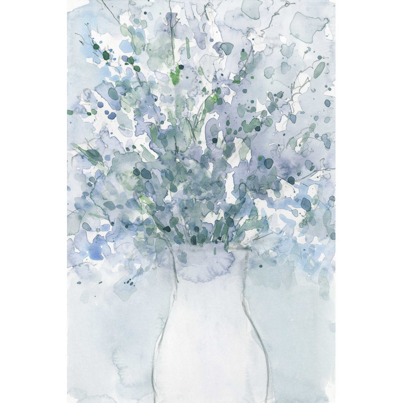 Arrangement bleu poudre dans un vase I, H 30 po x l 20 po