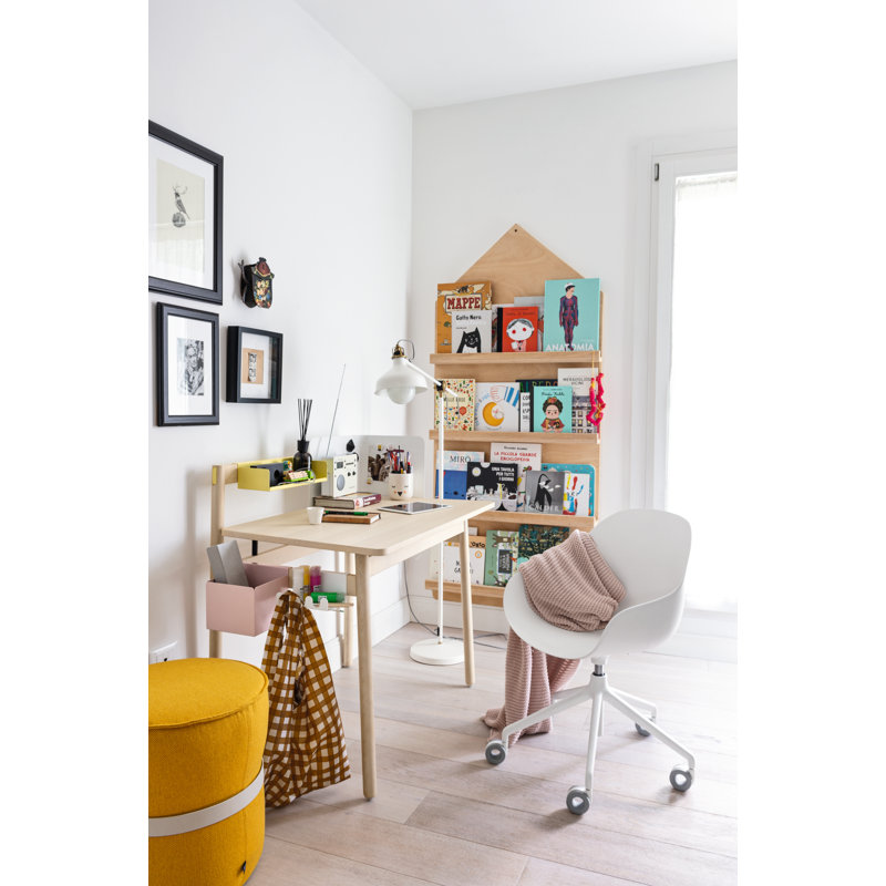 Ens Desk with Wooden Top, Bleached Beech, Bleached Beech