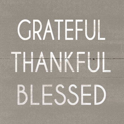 Grateful Thankful Blessed - Wrapped Canvas Print