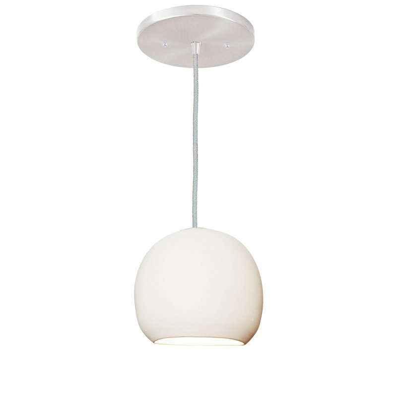 Geode 1 - Light Pendant, White, Ship Rope Cord