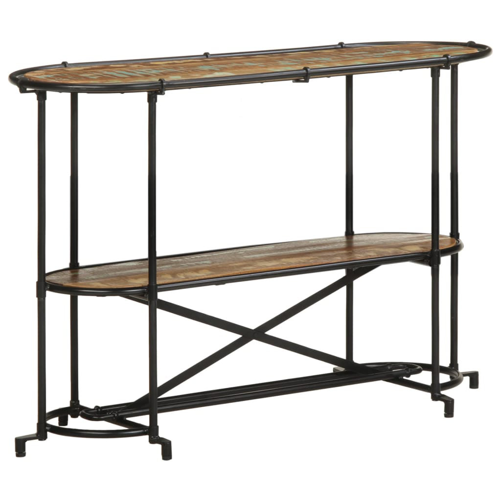 VIDAXL Console Table in Brown Solid Reclaimed Wood with Industrial Iron Frame 110x42x76 cm - Image 3